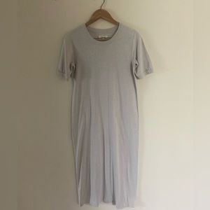 Madewell Women’s Short Sleeve Crewneck Beige Cotton Maxi T-shirt Dress Size XXS